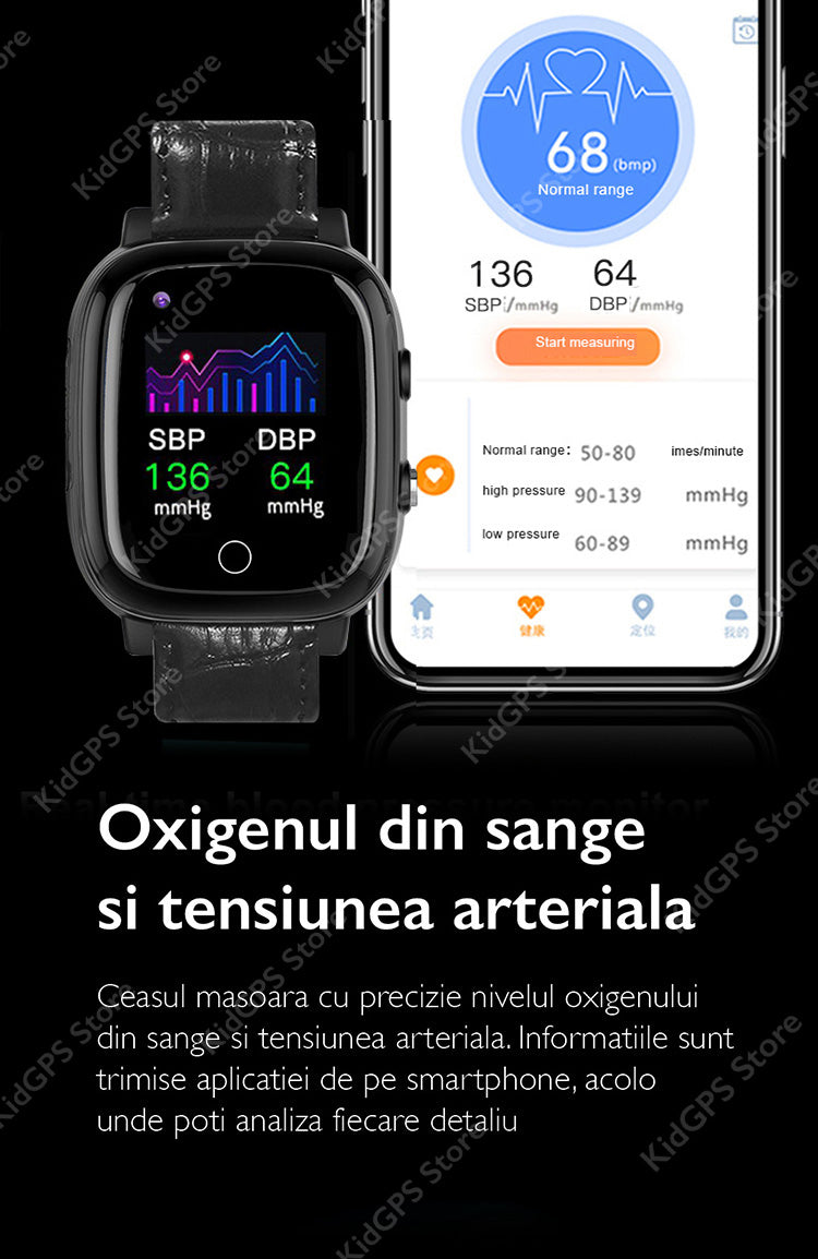 Ceas smartwatch GPS adulti si copii Techon H10 4G, Negru Ceas smartwatch GPS adulti si copii Techon H10 4G, Negru